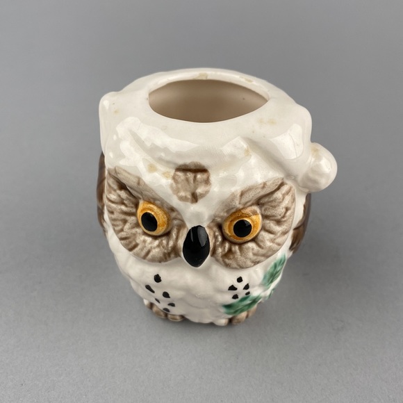 Vintage Small Owl planter ca. 1970s Japan - Picture 2 of 6
